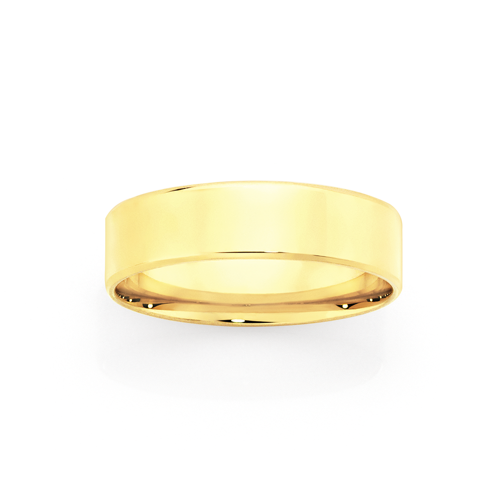 SPE Gold - Plain Flat Mens Wedding Ring
