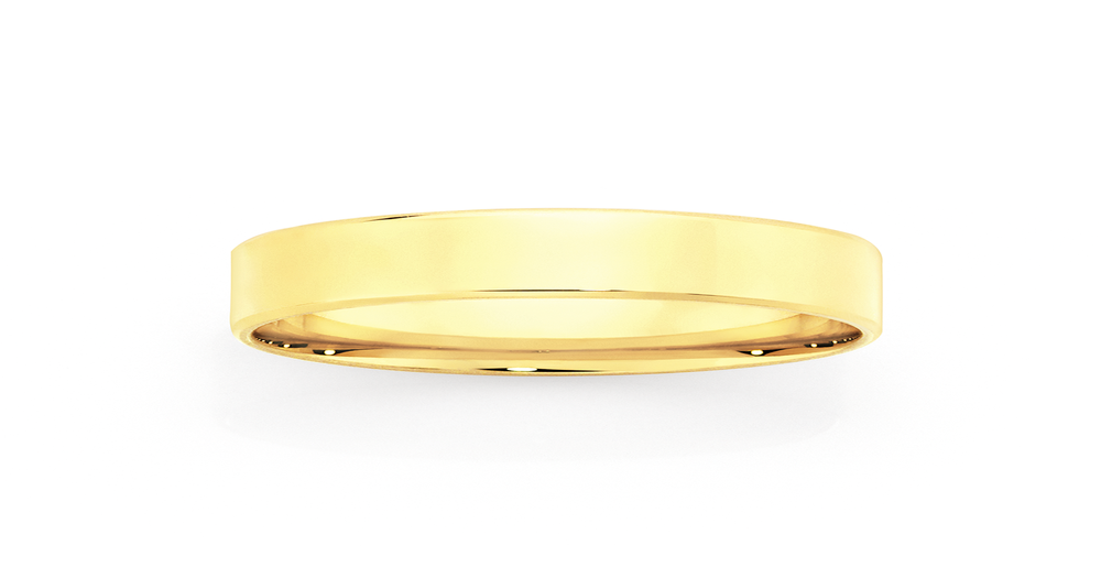 9ct Gold 6mm Flat Bevelled Wedding Ring Size U Goldmark (AU)