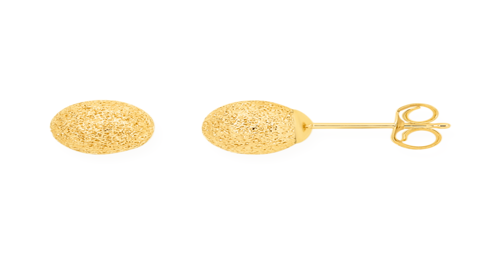 9ct Gold 6mm Stardust Ball Stud Earrings | Goldmark (AU)