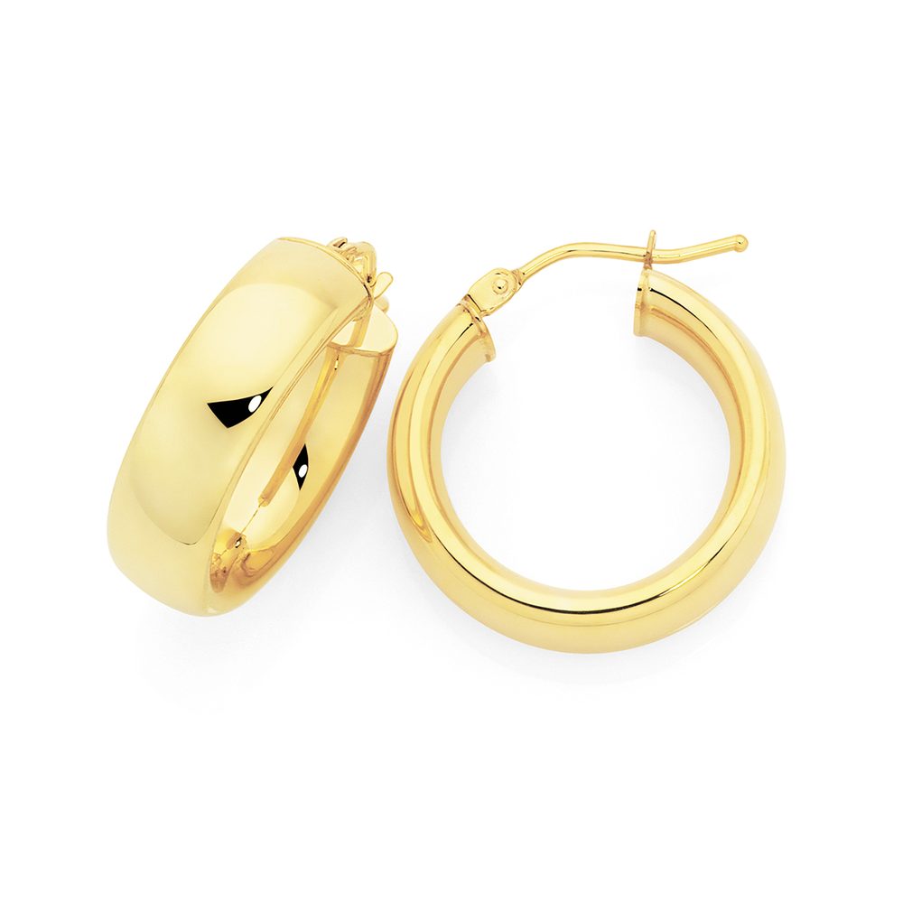 9ct Gold Round Victoria Spike 21mm Creole Earrings - Jewellery from Hillier  Jewellers UK