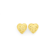 9ct Gold 8mm Diamond-cut Domed Heart Stud Earrings