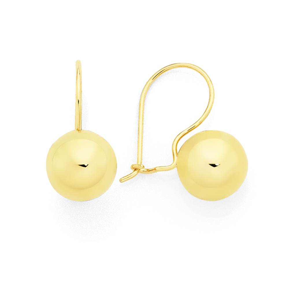 Gold euro ball earrings sale