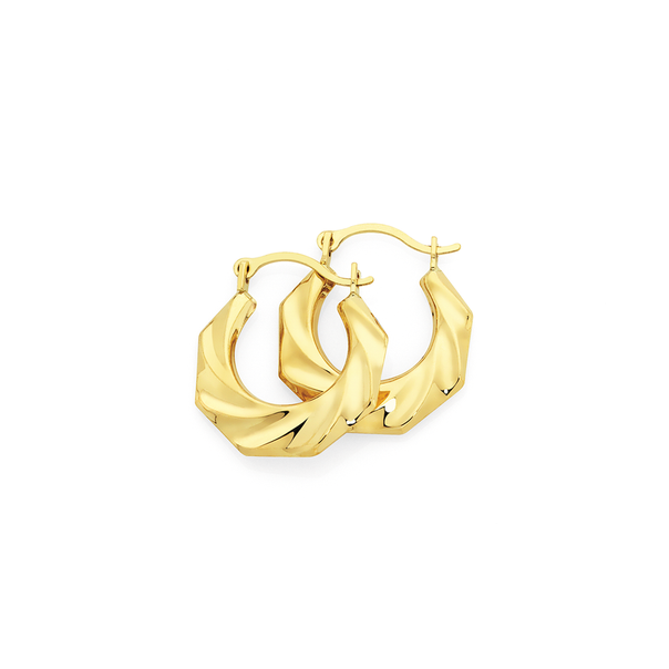 9ct Gold 8mm Twist Creole Earrinngs