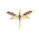 9ct Gold Amethyst & Diamond Filigree Dragonfly Pendant