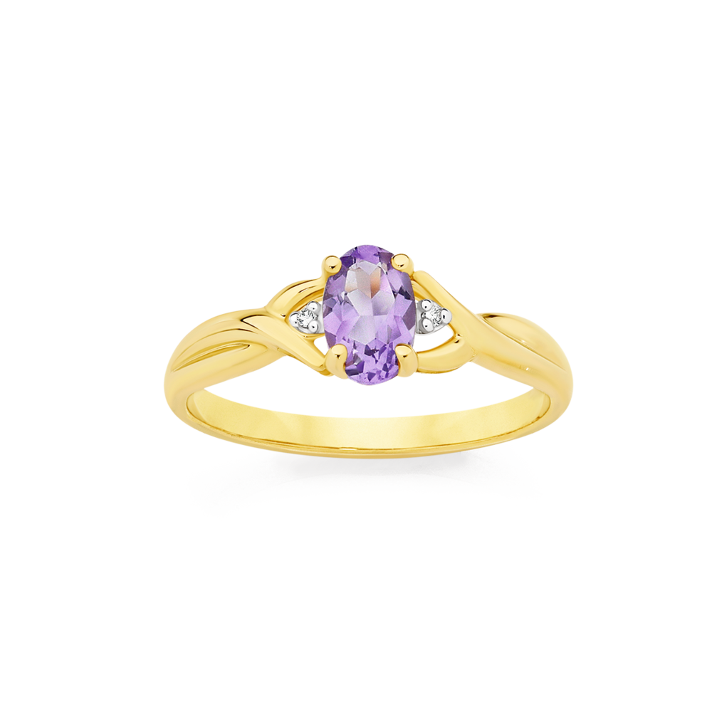 Purple discount gold ring