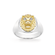 9ct Gold and Silver Lion Head Gents Ring