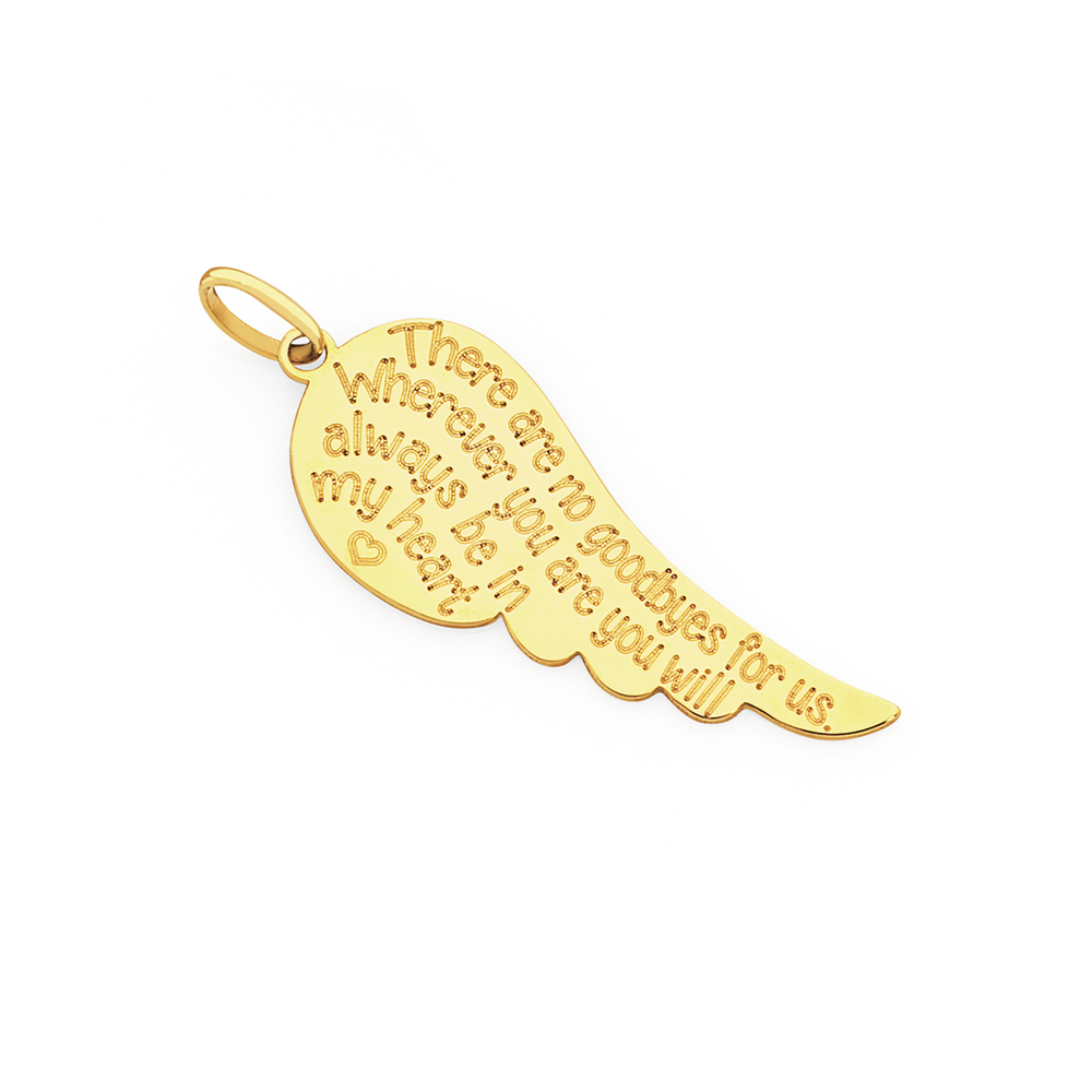9ct Gold Angel Wing Pendant | Pendants 