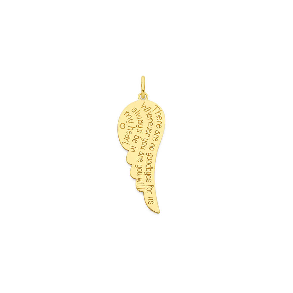 9ct gold angel wing pendant on sale