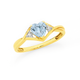 9ct Gold Aquamarine & Diamond Heart Ring