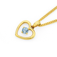 9ct Gold Aquamarine Open Heart Pendant