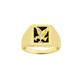 9ct Gold Black Agate & Diamond Eagle Ring