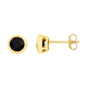 9ct Gold Black Sapphire Bezel Set Stud Earrings