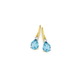9ct Gold Blue Topaz & Diamond Pear Grace Earrings