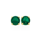 9ct Gold Created Emerald Round Stud Earrings