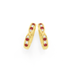 9ct Gold Created Ruby & CZ Huggie Earrings