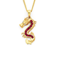 9ct Gold, Created Ruby & Diamond Dragon Pendant