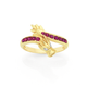 9ct Gold Created Ruby & Diamond Dragon Ring