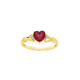 9ct Gold Created Ruby & Diamond Heart Ring