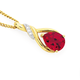 9ct Gold Created Ruby & Diamond Pear Twist Slider Pendant