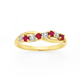 9ct Gold Created Ruby & Diamond Ring