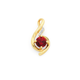 9ct Gold Created Ruby & Diamond Swirl Pendant