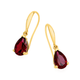 9ct Gold Created Ruby Pear Cut Drop Earrings