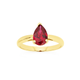 9ct Gold Created Ruby Pear Ring