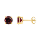 9ct Gold Created Ruby Round Stud Earrings
