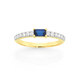 9ct Gold Created Sapphire & Cubic Zirconia Ring
