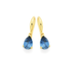 9ct Gold Created Sapphire Hook Earrings