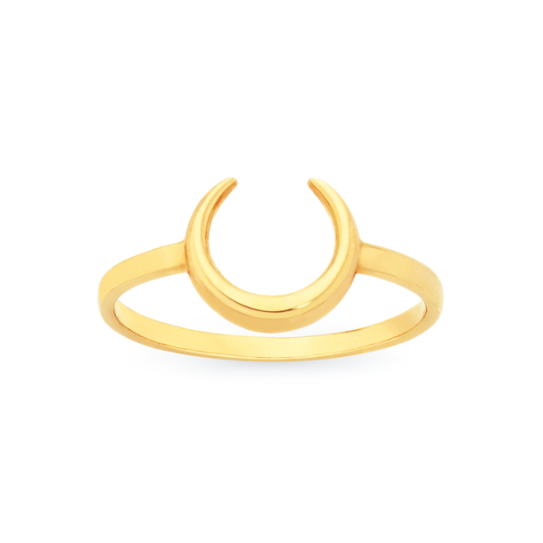 9ct Gold Crescent Moon Ring