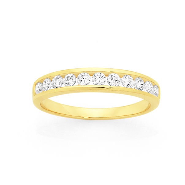 9ct Gold Cubic Zirconia Band
