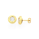 9ct Gold Cubic Zirconia Bezel Set Stud Earrings