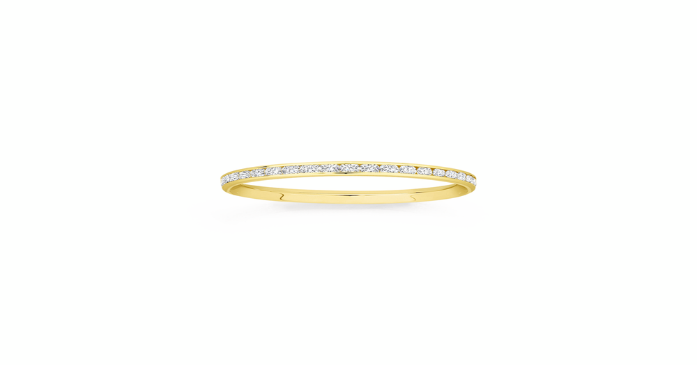 9ct Gold Cubic Zirconia Full Eternity Stacker Ring in Clear | Goldmark (AU)