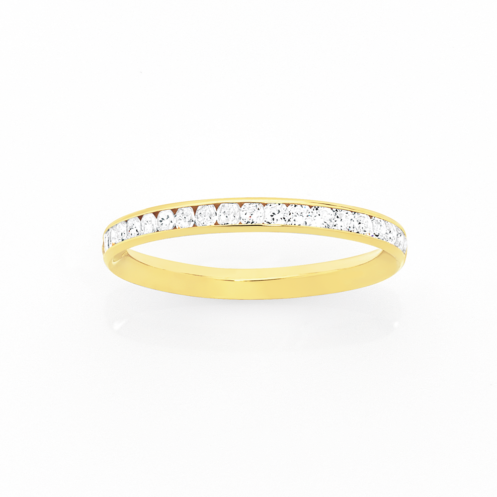 White gold cubic sales zirconia eternity ring