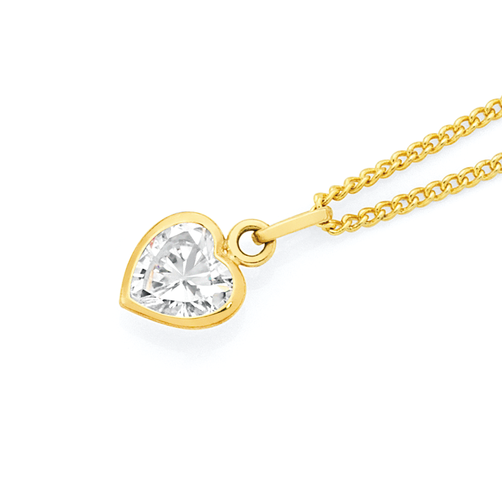 Cubic zirconia heart necklaces deals