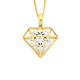 9ct Gold Cubic Zirconia Open Diamond Shape Pendant
