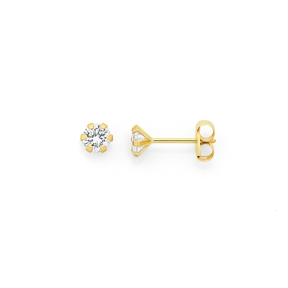 9ct Gold Cubic Zirconia Stud Earrings 