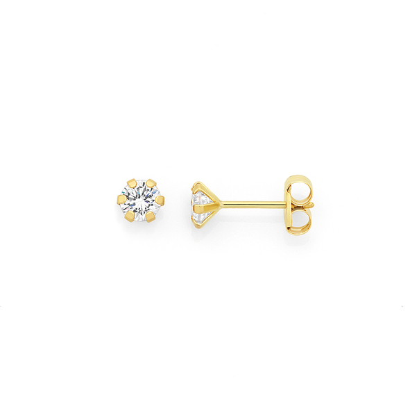 9ct Gold Cubic Zirconia Stud Earrings