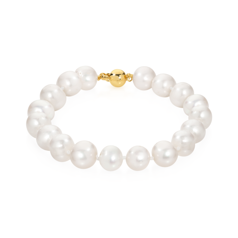 9ct Gold Cultured Freshwater Pearl Bracelet in White Goldmark AU