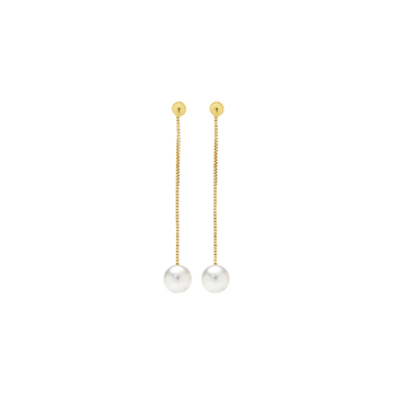 9ct Gold Prouds Pearl Drop Earrings 9ct Gold Cultured Freshwater