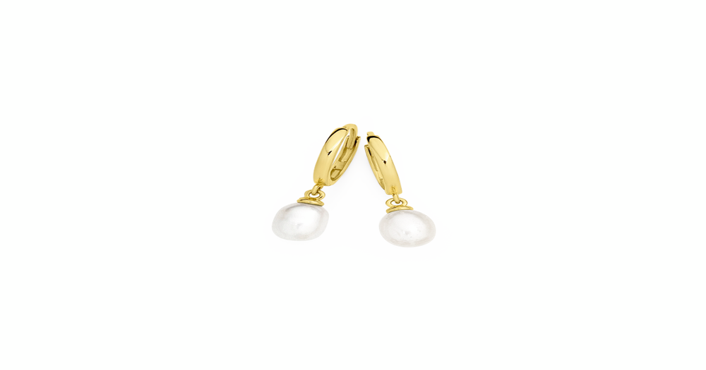 Sterling Silver Cultured Pearl Huggie Earring 1 main image 0