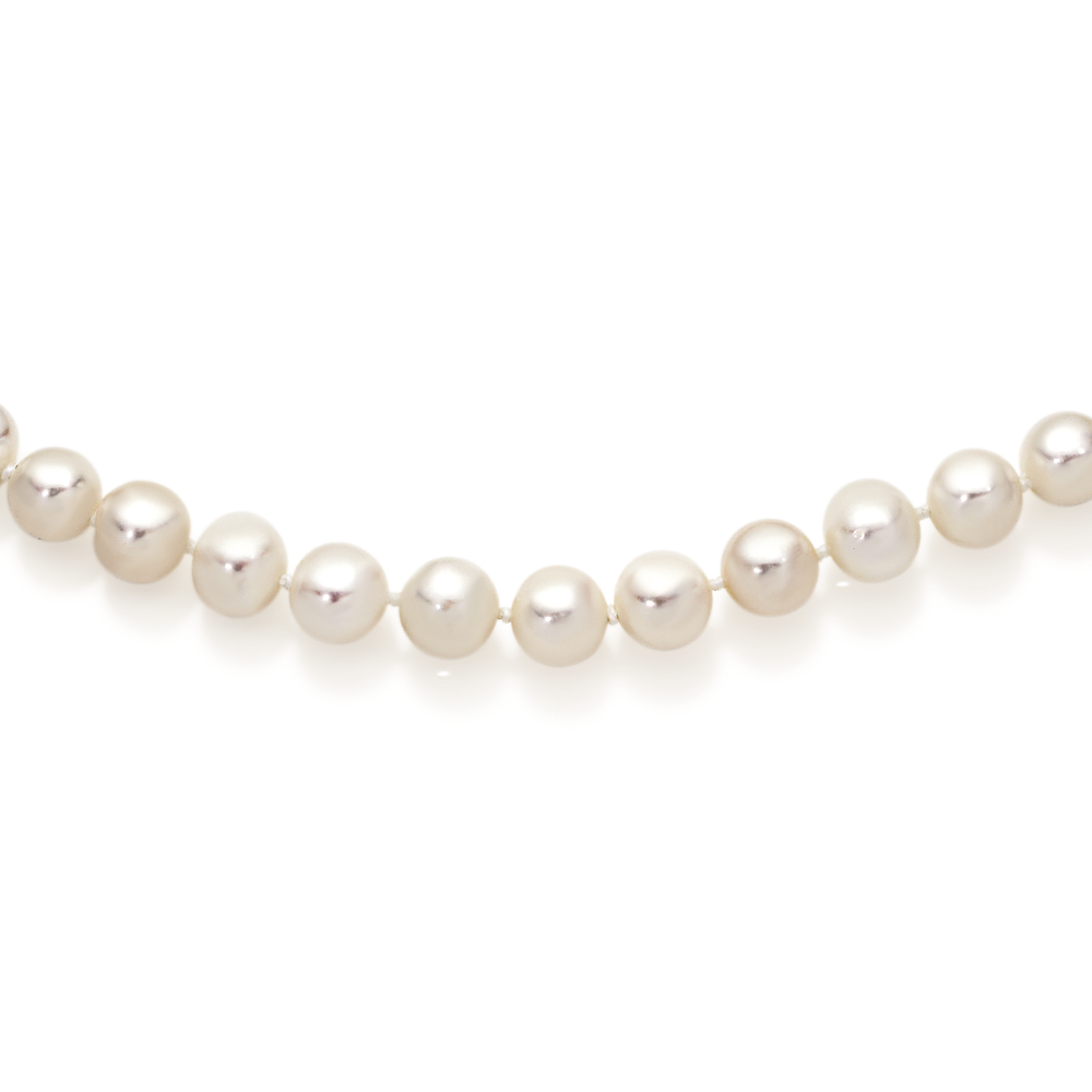 9ct Gold Cultured Freshwater Pearl Necklet in White Goldmark AU