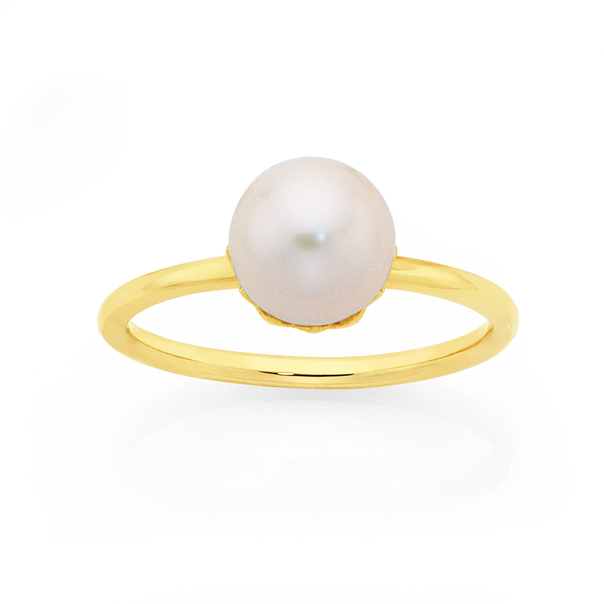 9ct Gold Cultured Freshwater Pearl Ring