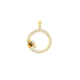 9ct Gold CZ Circle with Enamel Bee Pendant