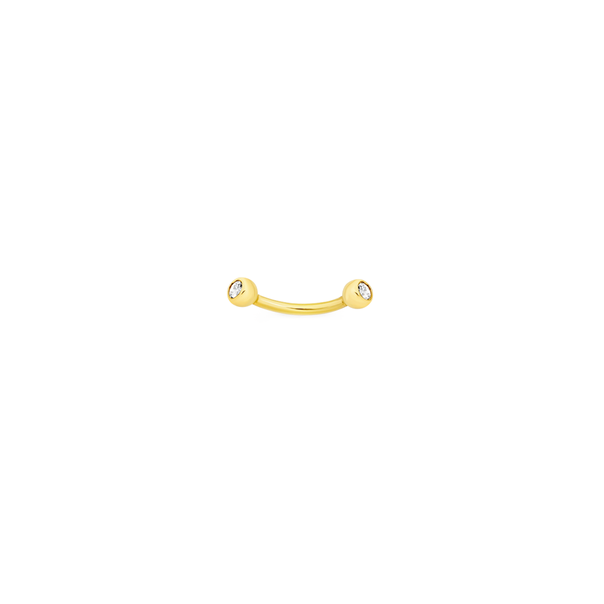 9ct Gold CZ Eyebrow Barbell