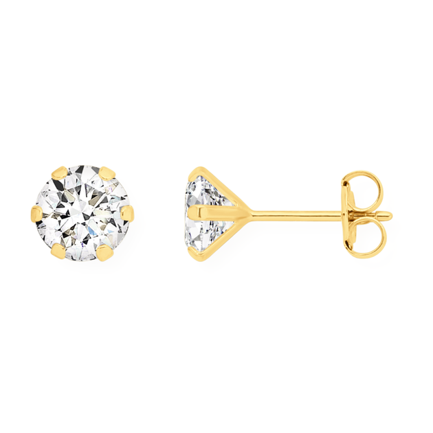 Cz studs gold Clearance