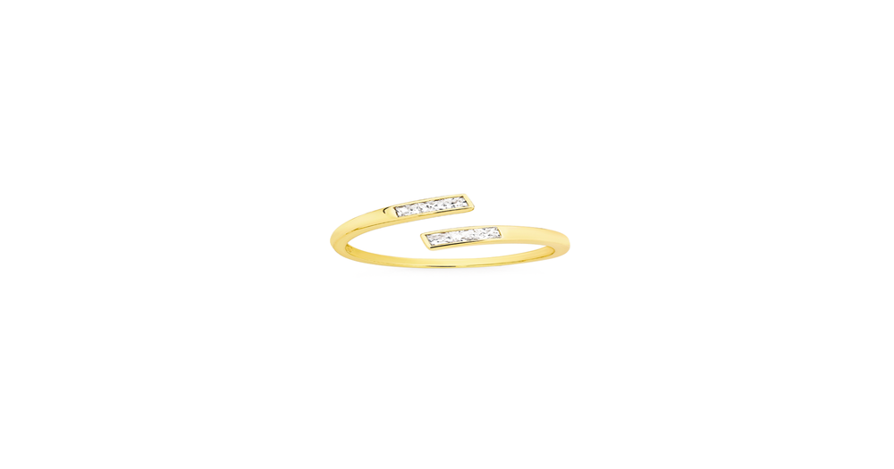 9ct Gold Cz Wrap Toe Ring in White Goldmark (AU)