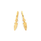 9ct Gold Dangle Feather Huggie Earrings