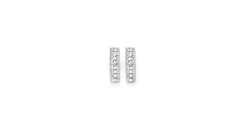 9ct Gold Diamond Bar Stud Earrings Goldmark (AU)